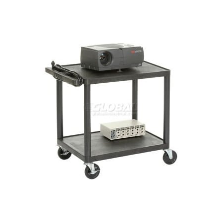 Luxor Plastic Audio Visual & Instrument Cart 24 X 18 X 26 Two Shelves LP26E-B